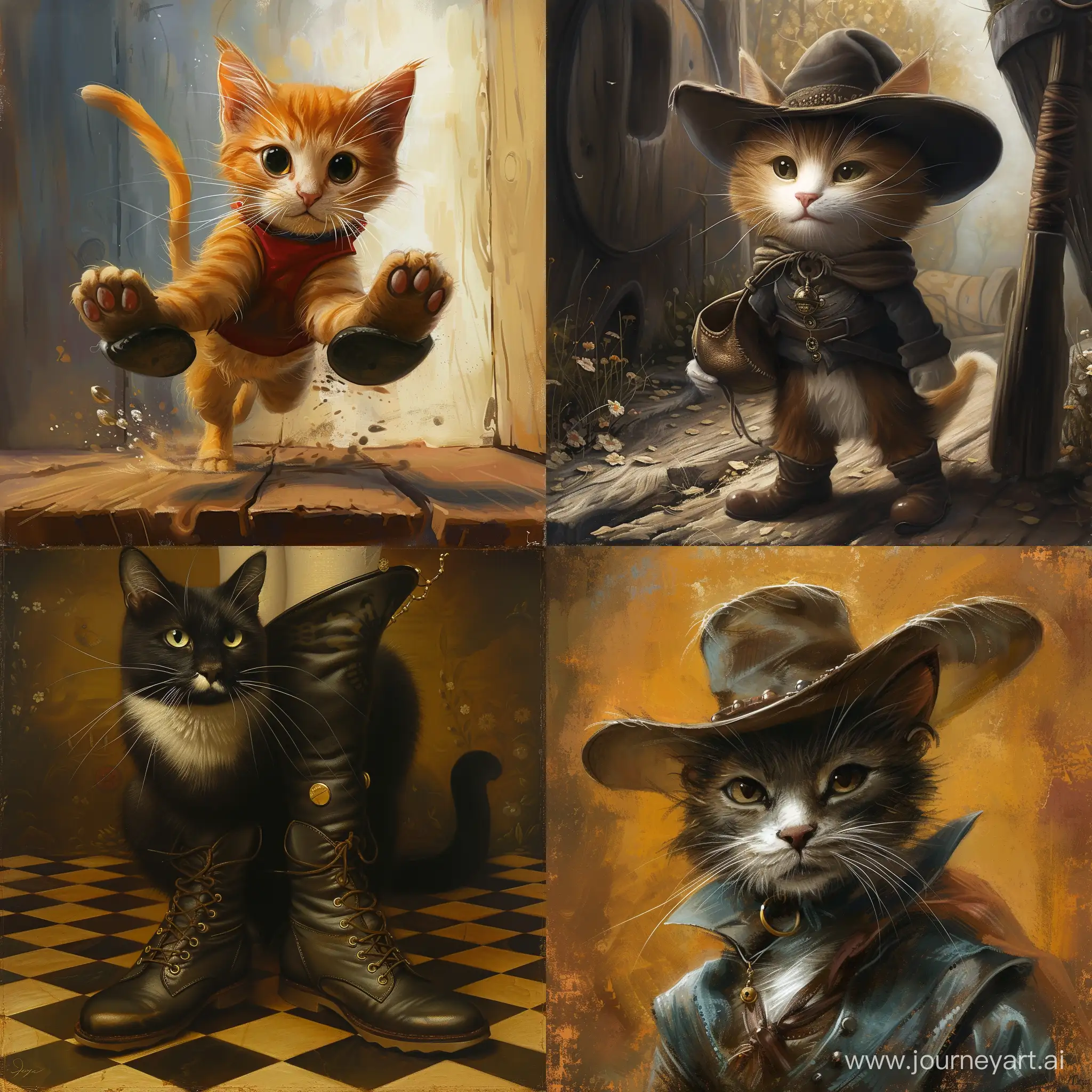 Charming-Cat-in-Boots-Poses-Elegantly-Square-Artwork