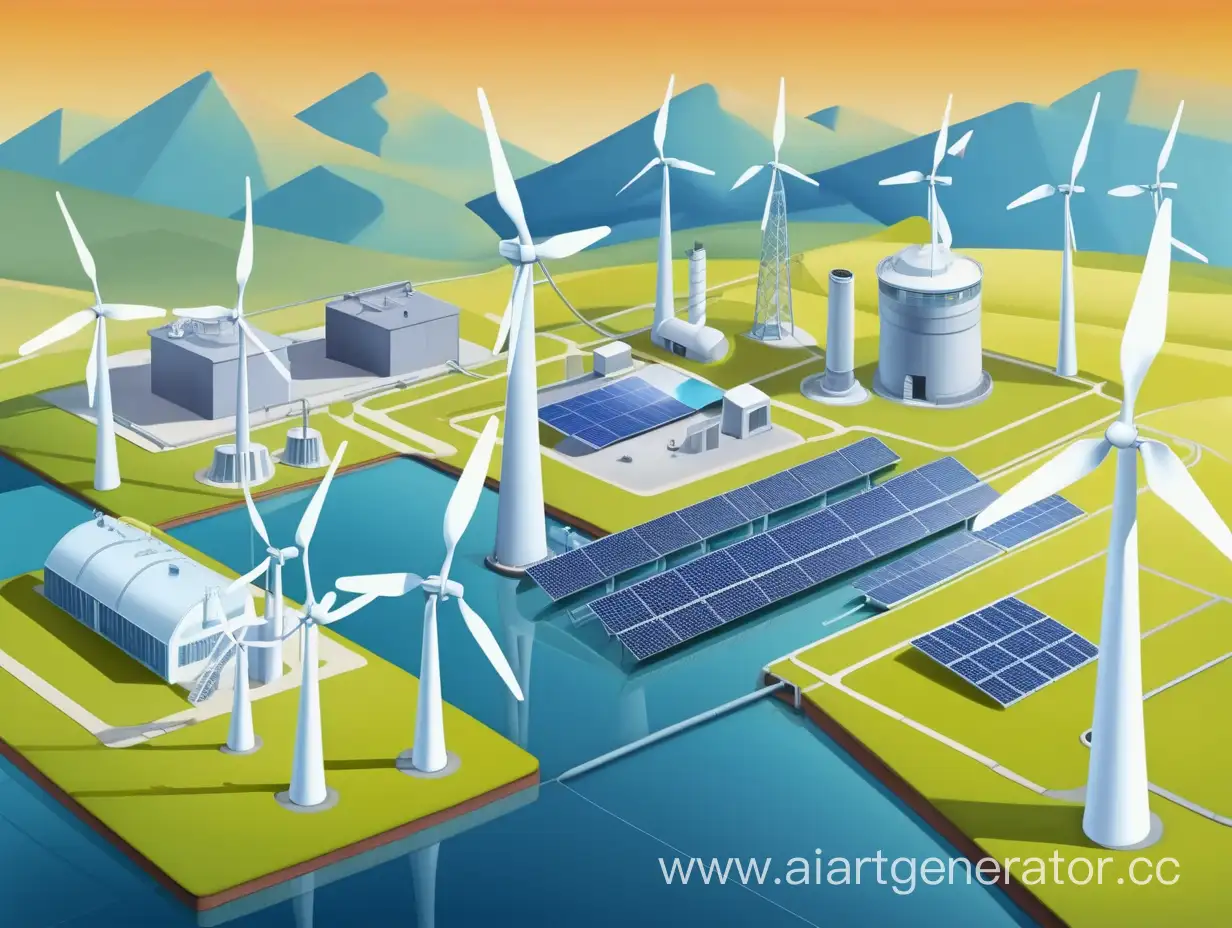 Diverse-Clean-Energy-Landscape-with-Wind-Turbines-Solar-Panels-and-Hydroelectric-Stations