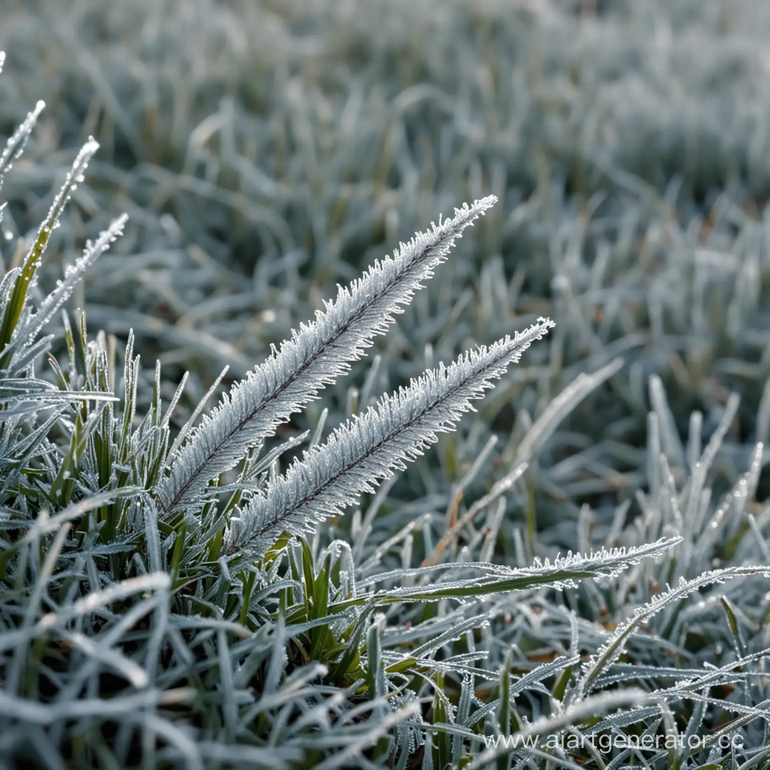 Closeup-of-Frosty-Grass-with-Petal-Highlights