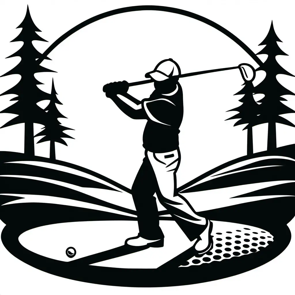black outline of an angry golfer