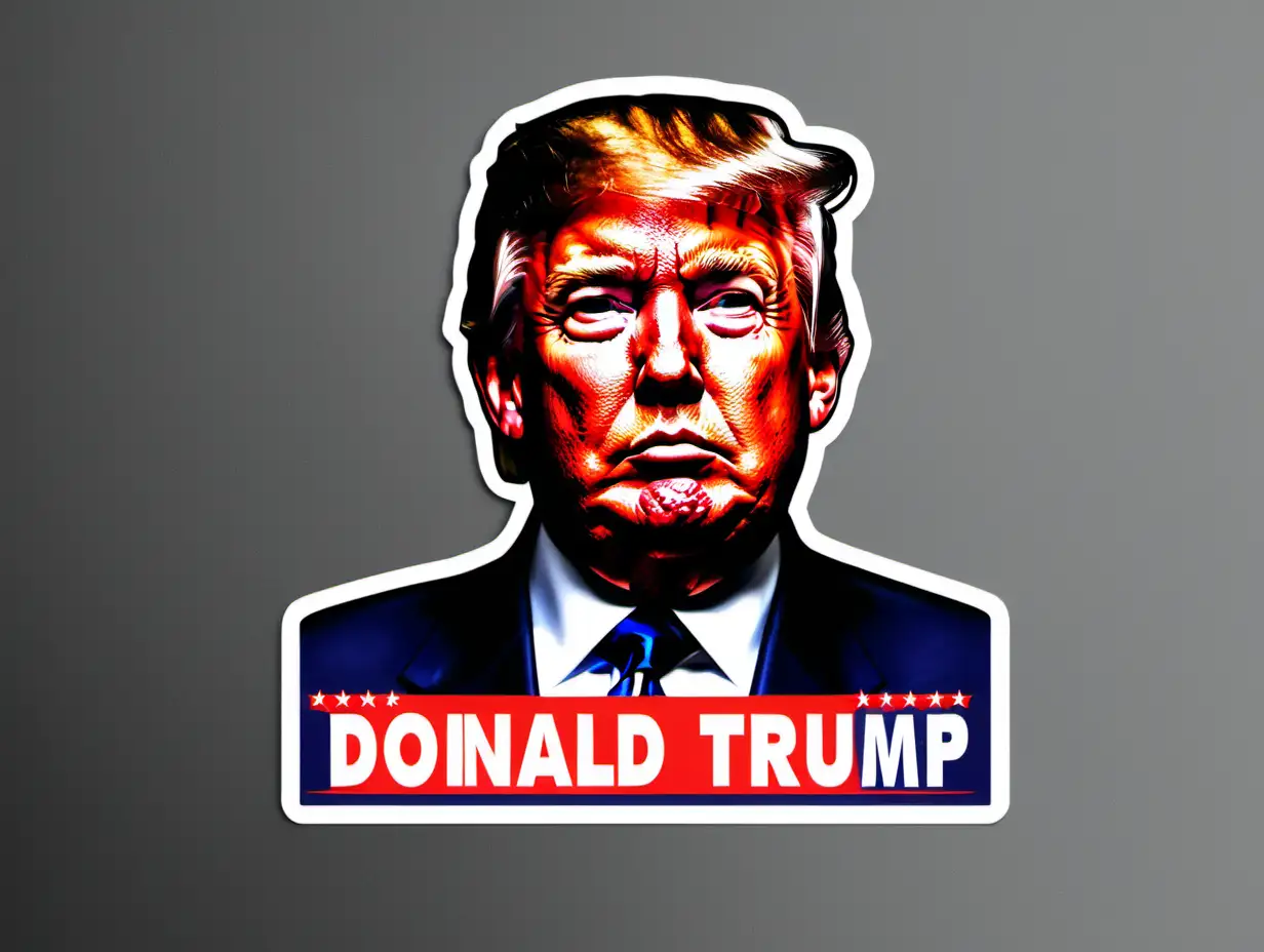 Donald Trump 2024 Campaign Sticker Patriotic Design for Supporters