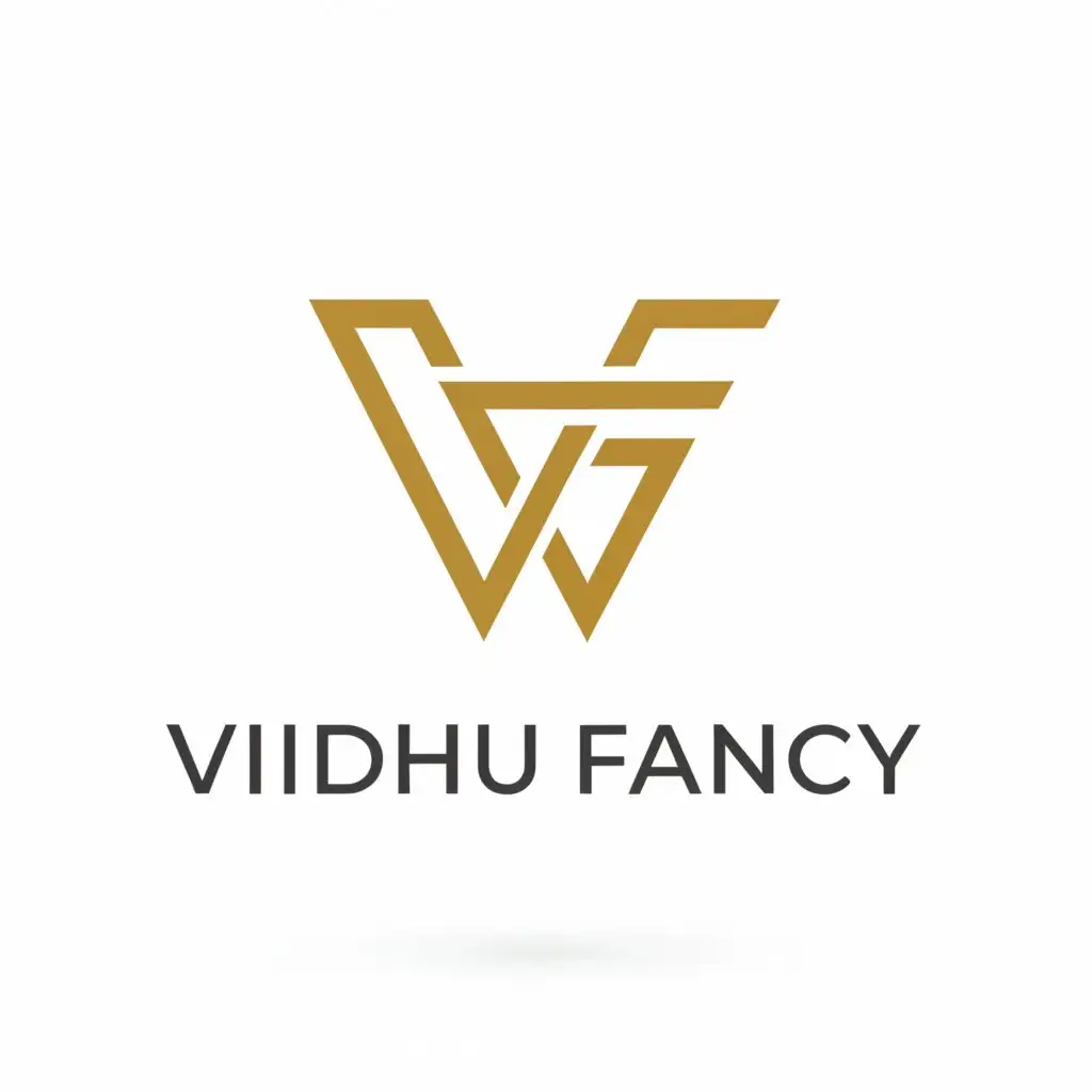a logo design,with the text "vidhu fancy", main symbol:VF
,Moderate,be used in Retail industry,clear background