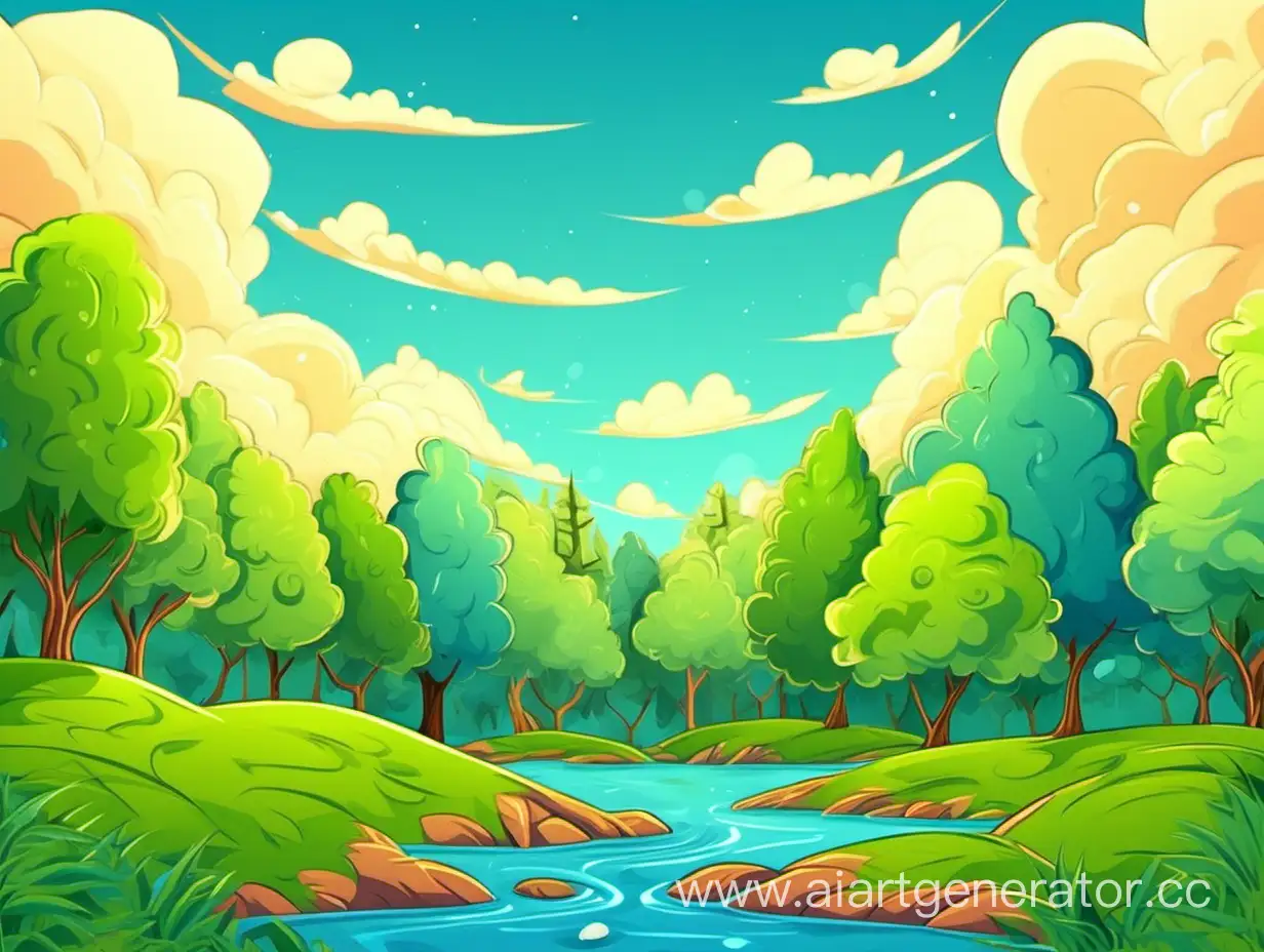 Vibrant-Cartoon-Summer-Sky-with-Nature-Elements