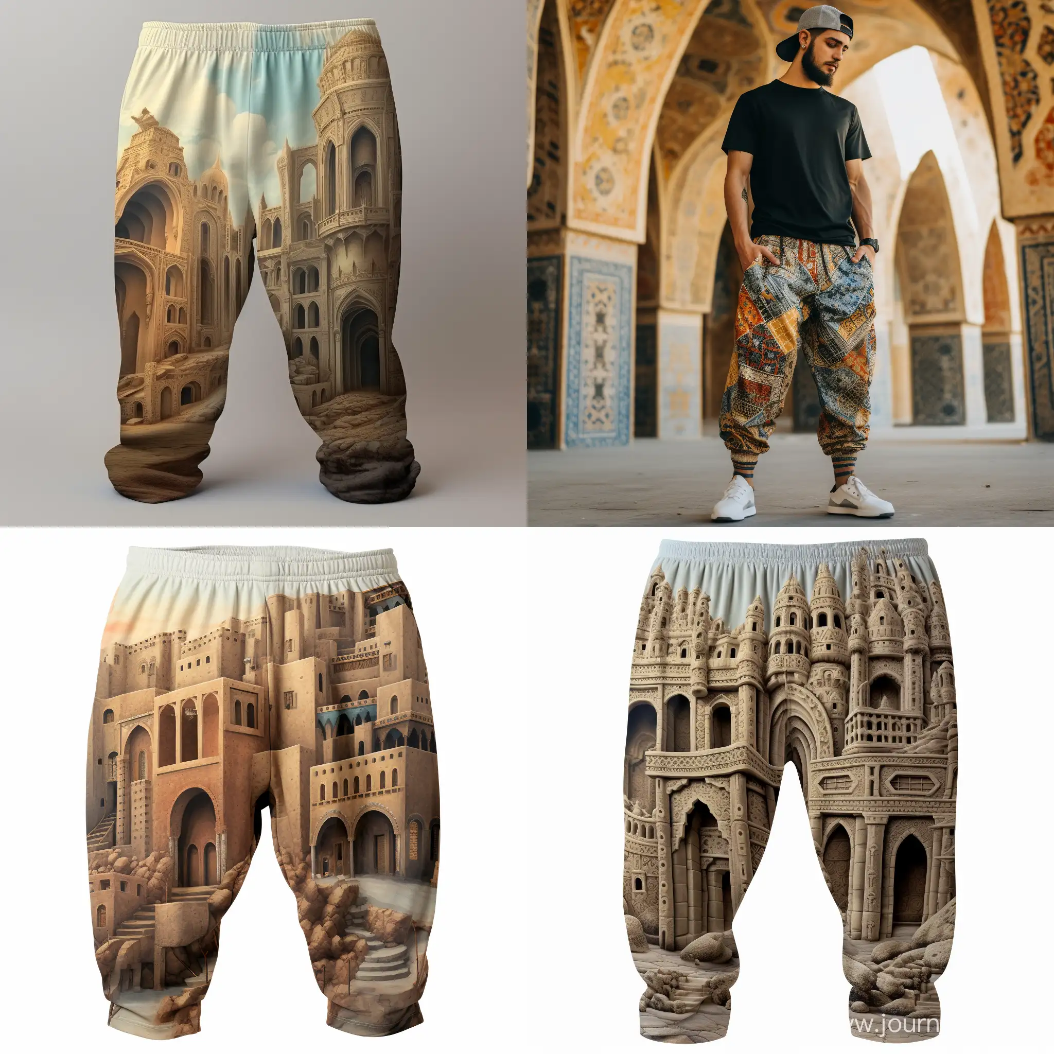 Stylish-Baggy-Pants-with-Ancient-Iranian-Building-Designs