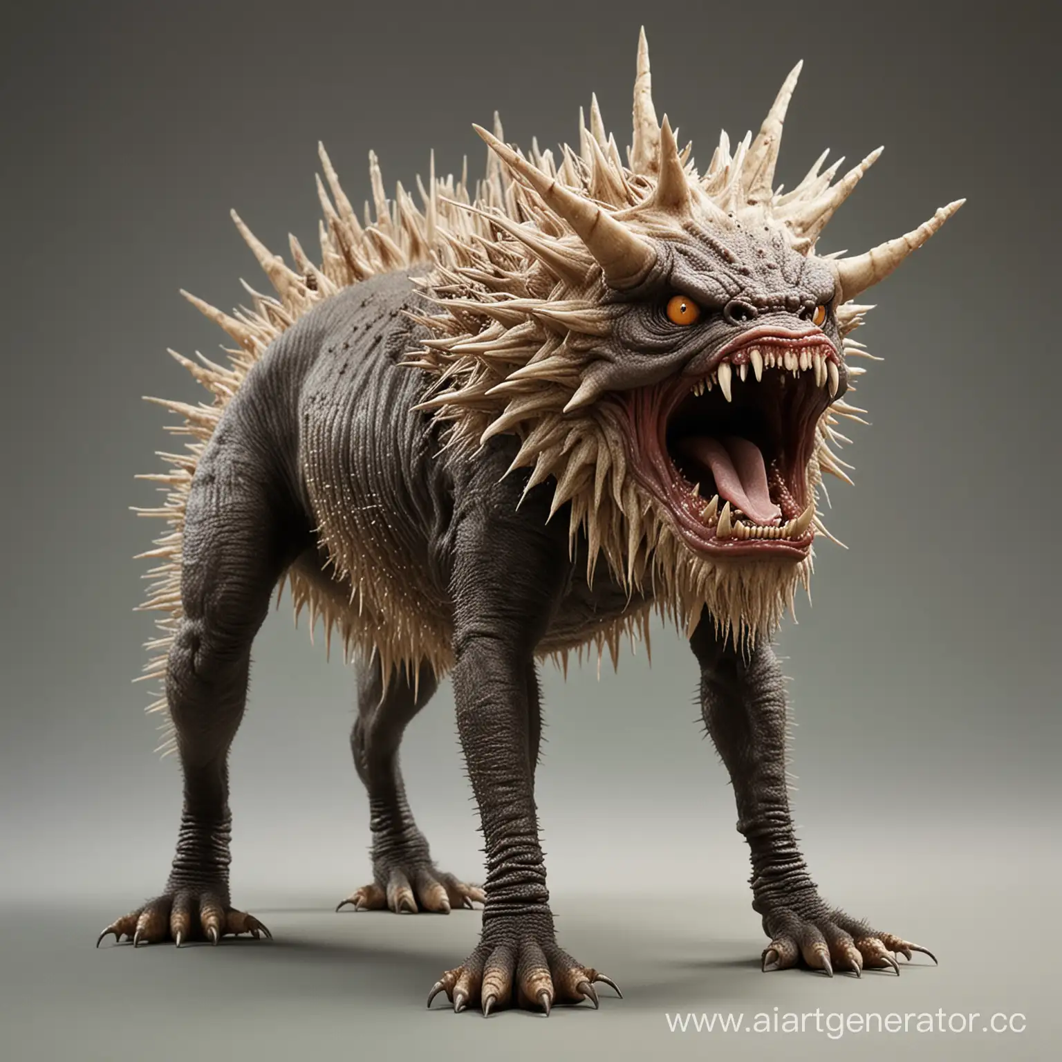 Spiky-DogSized-Monster-with-Saliva