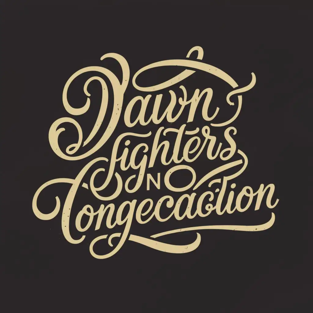 logo, Calligraphy, with the text "Dawn fighters in congregation", typography