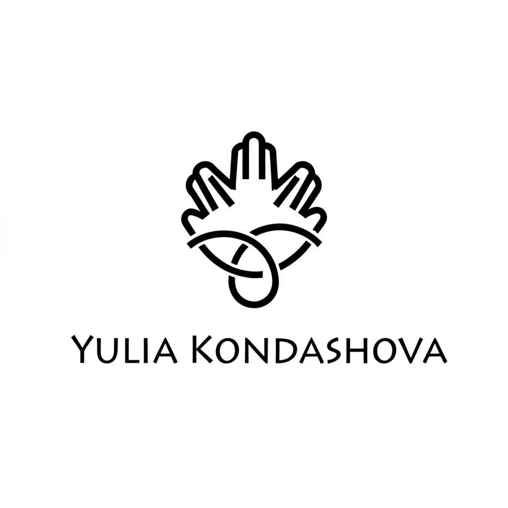 a logo design,with the text "Yulia Kondrashova", main symbol:Hands,Минималистичный,clear background