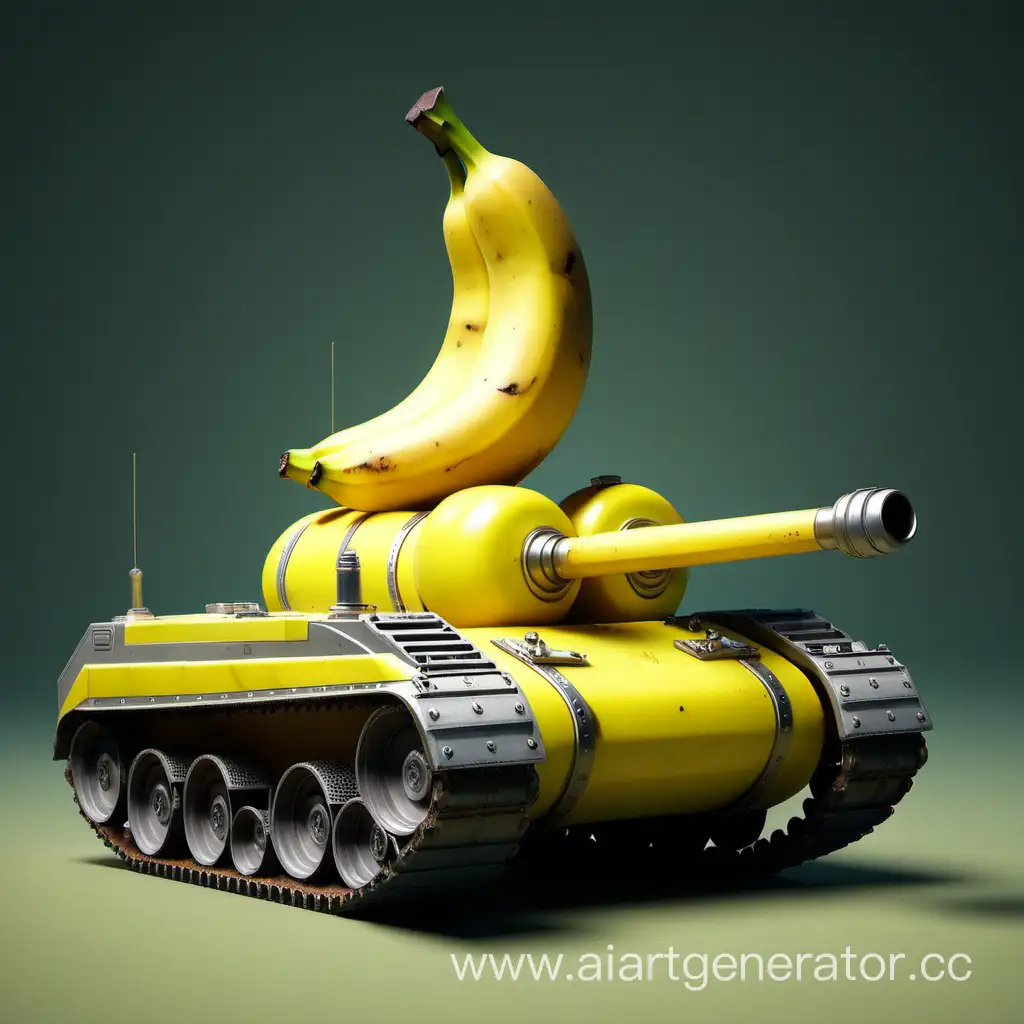 Colorful-Tank-Banana-Vibrant-and-Playful-Fruitthemed-Military-Vehicle