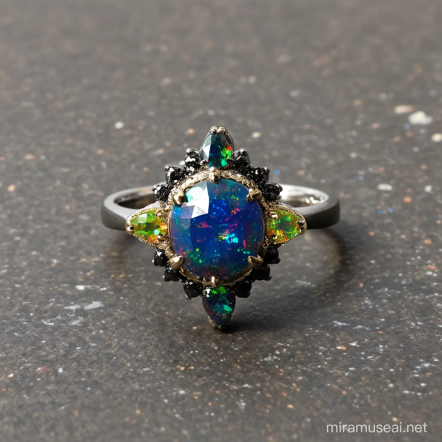 Stellar Cosmos with Cut Lime and Black Opal