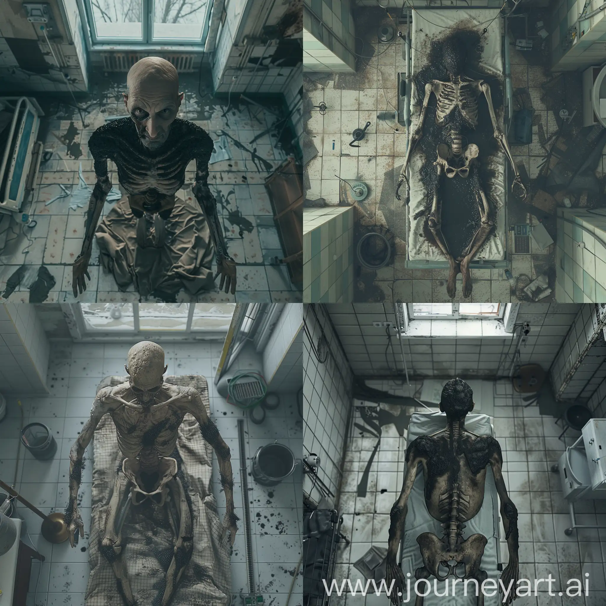 Emaciated-Patient-Covered-in-Black-Crust-in-Soviet-Hospital-Room