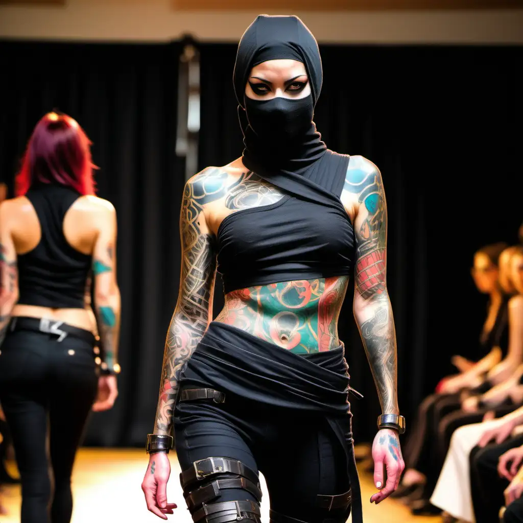 Edgy Tattooed Ninja Fashion Show
