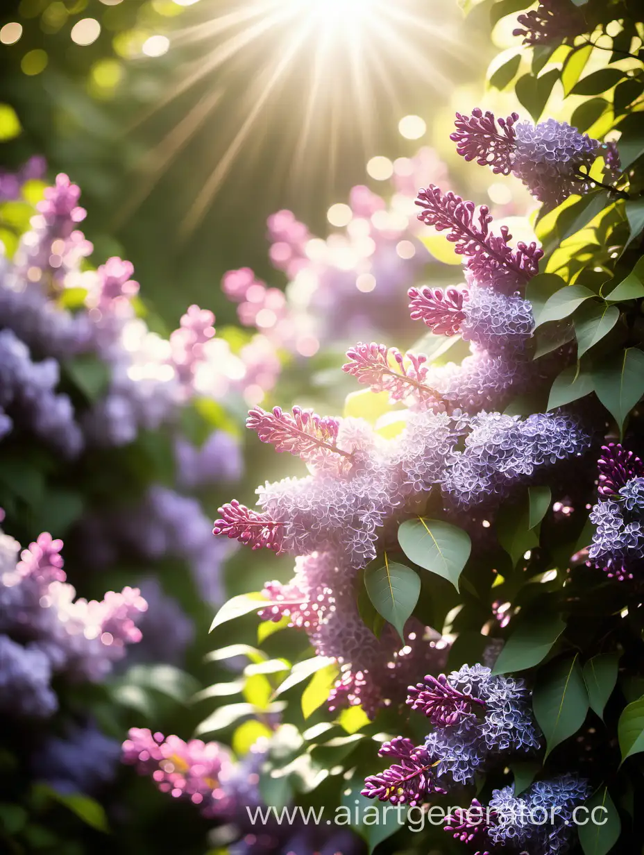 Soft-Sunlit-Bokeh-Amongst-Large-Lilac-Bushes