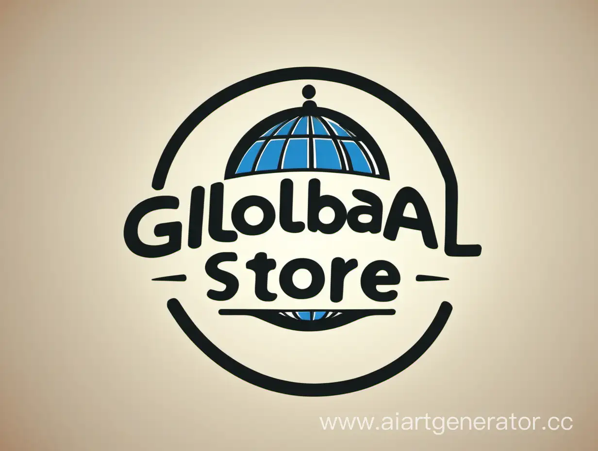 Нарисуй красивый логотип магазина с логическим оформлением с названием GlobalStore