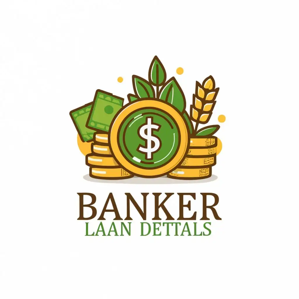 logo, coins with agriculture, with the text "Banker farmer loan details", typography, be used in Finance industry