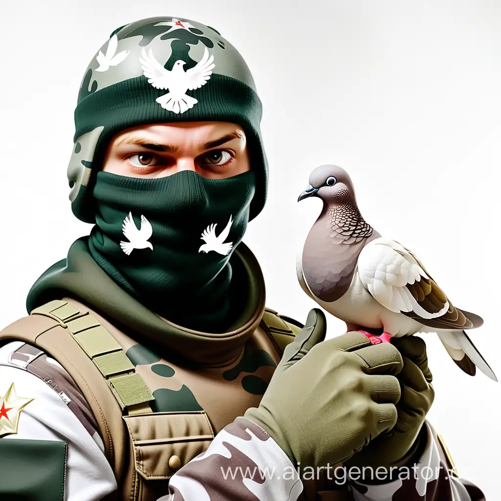 Russian-Military-Personnel-in-Camouflage-Uniform-with-Dove