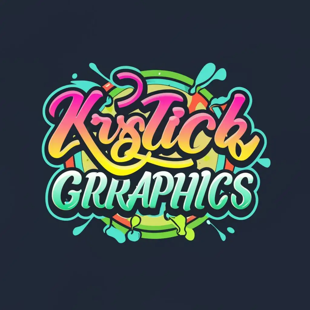 logo, colorful  logos, with the text "Krysclick Graphics", typography, be used in Internet industry