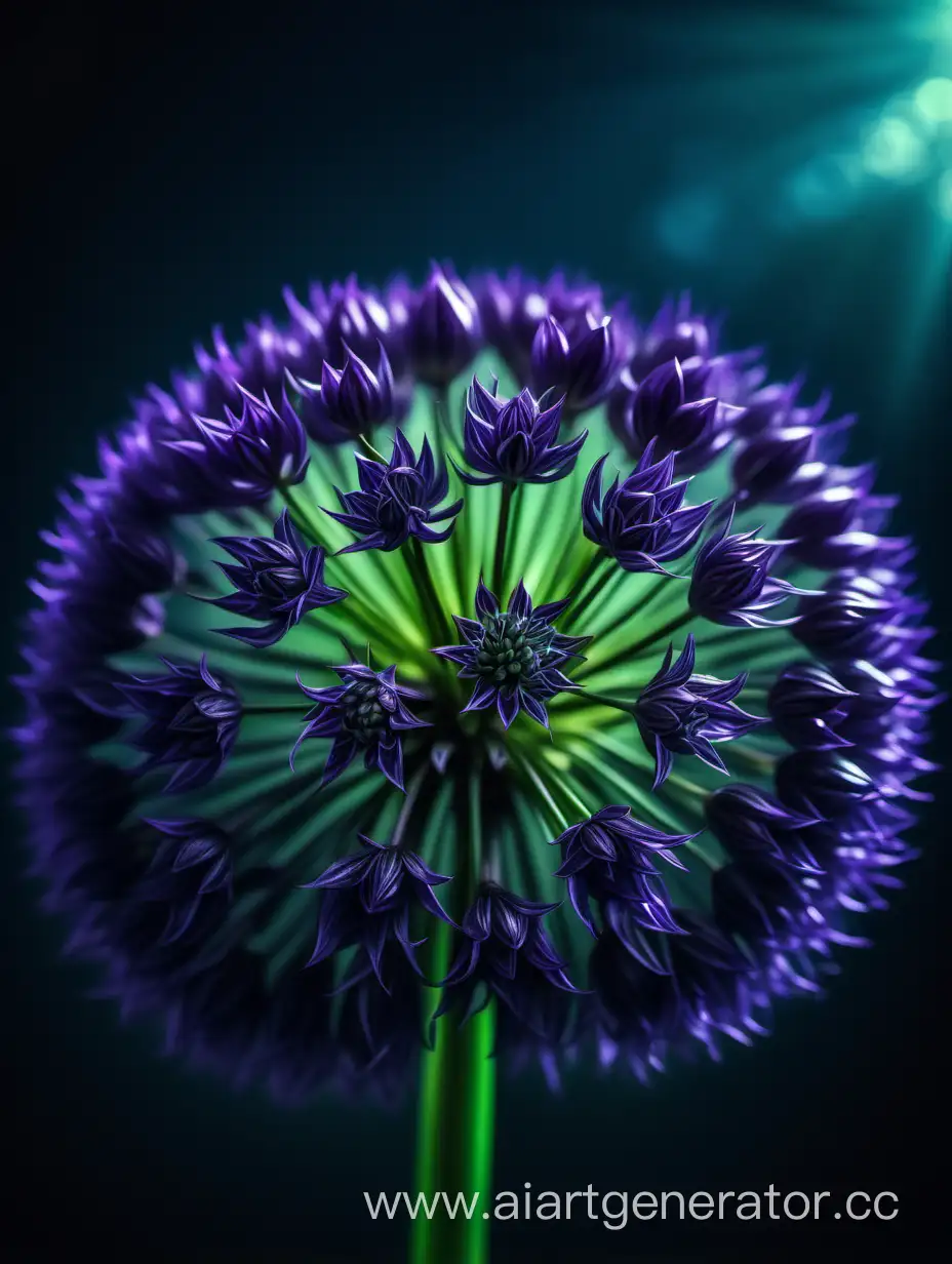 Dramatic-Blue-Allium-in-8K-Closeup-with-Dark-Green-Background