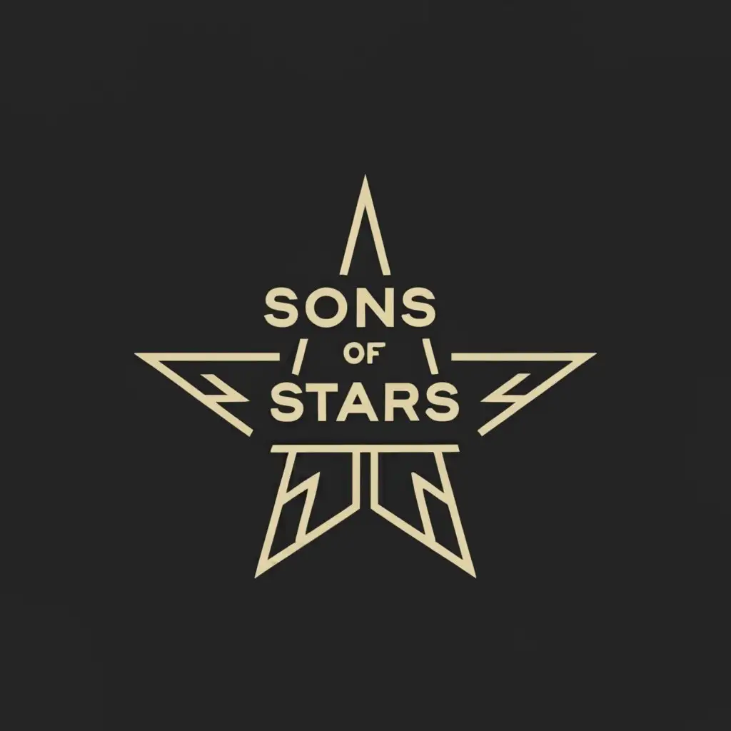 a logo design,with the text "Sons of Stars", main symbol:Stars,Minimalistic,be used in Entertainment industry,clear background