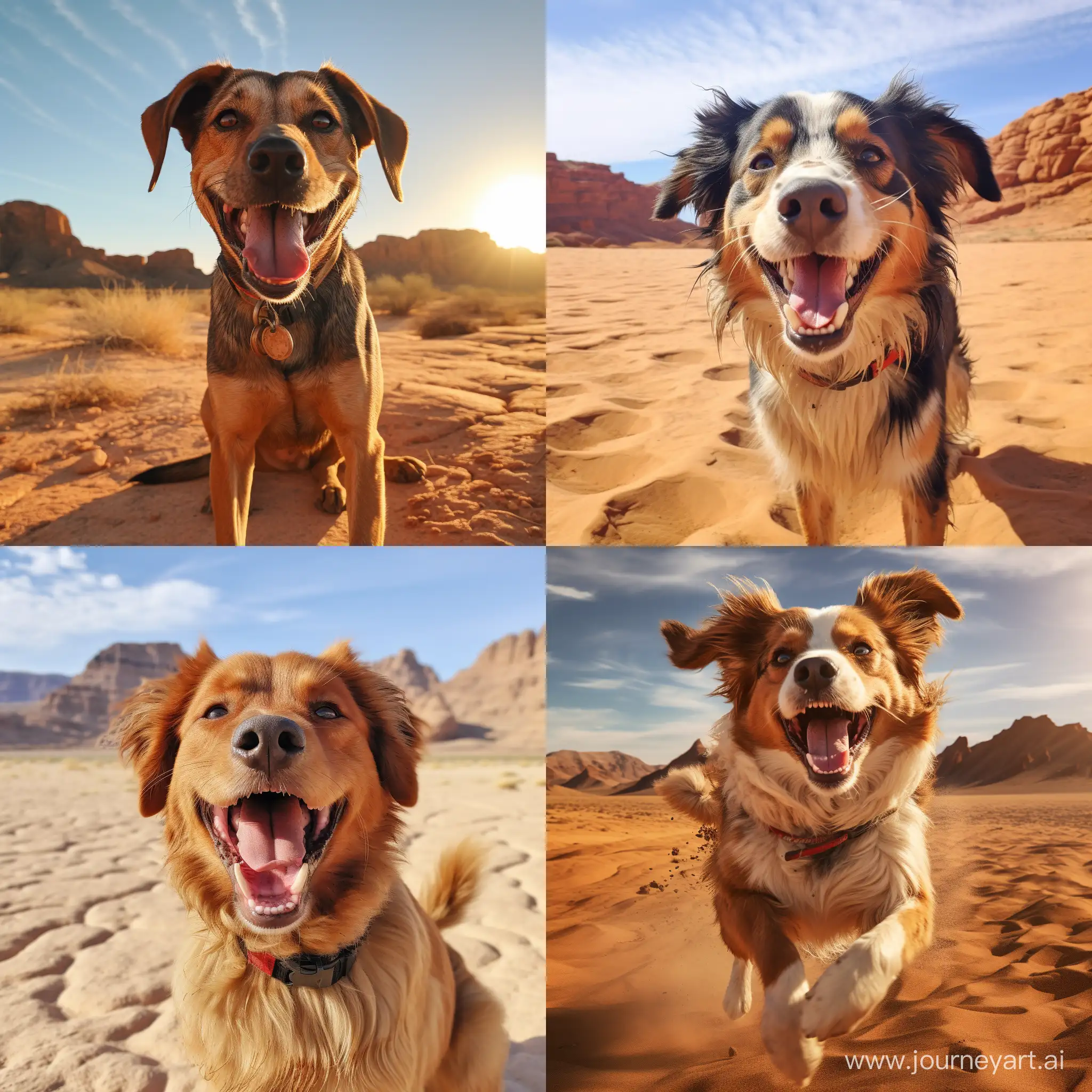  كلب سعيد في صحراء