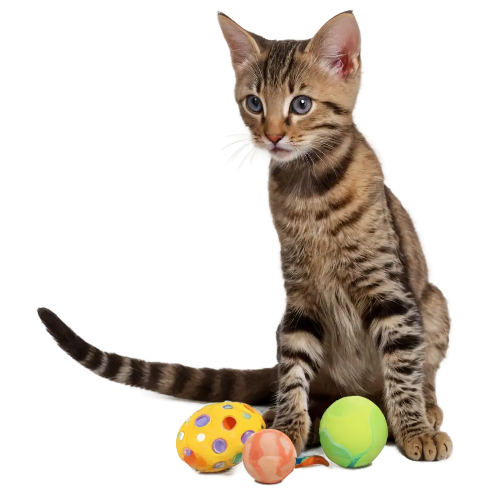 savannah kittens playing with toys