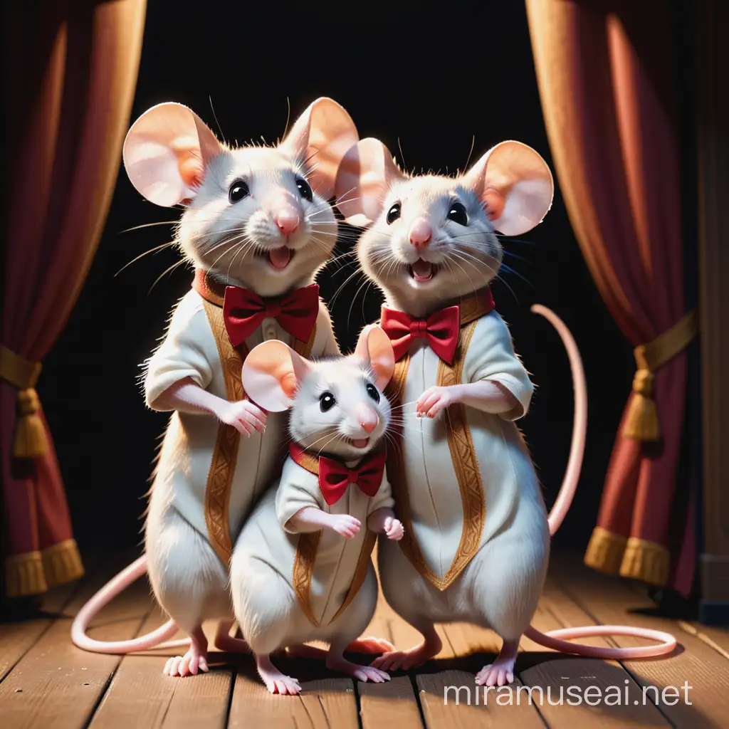 Μια οικογένεια ποντικών, ο πατέρας, η μητέρα και ο γιος, ζουν κάτω από τη σκηνή ενός θέατρο