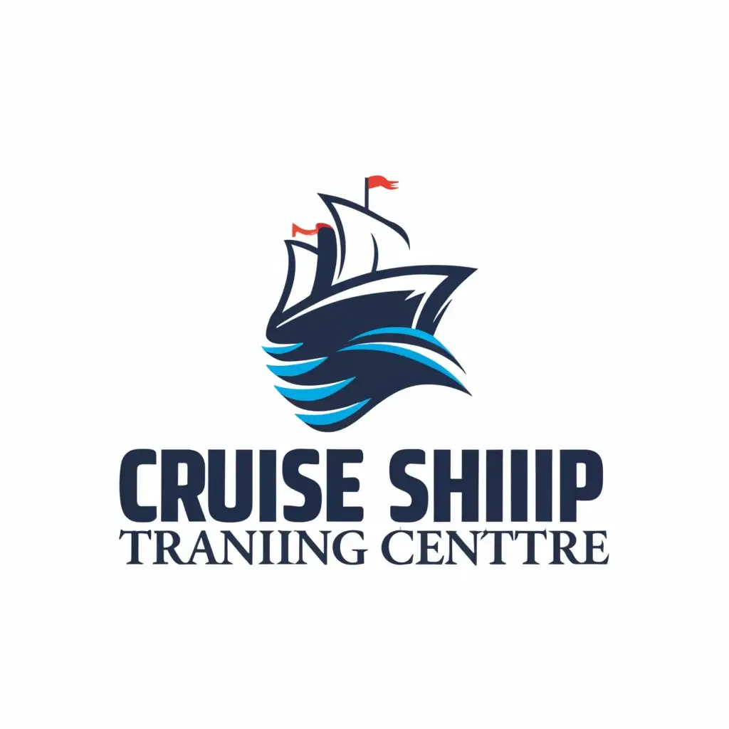 LOGO-Design-for-Cruise-Ship-Training-Centre-Nautical-Theme-with-Compass-Rose-and-Anchor-Symbol