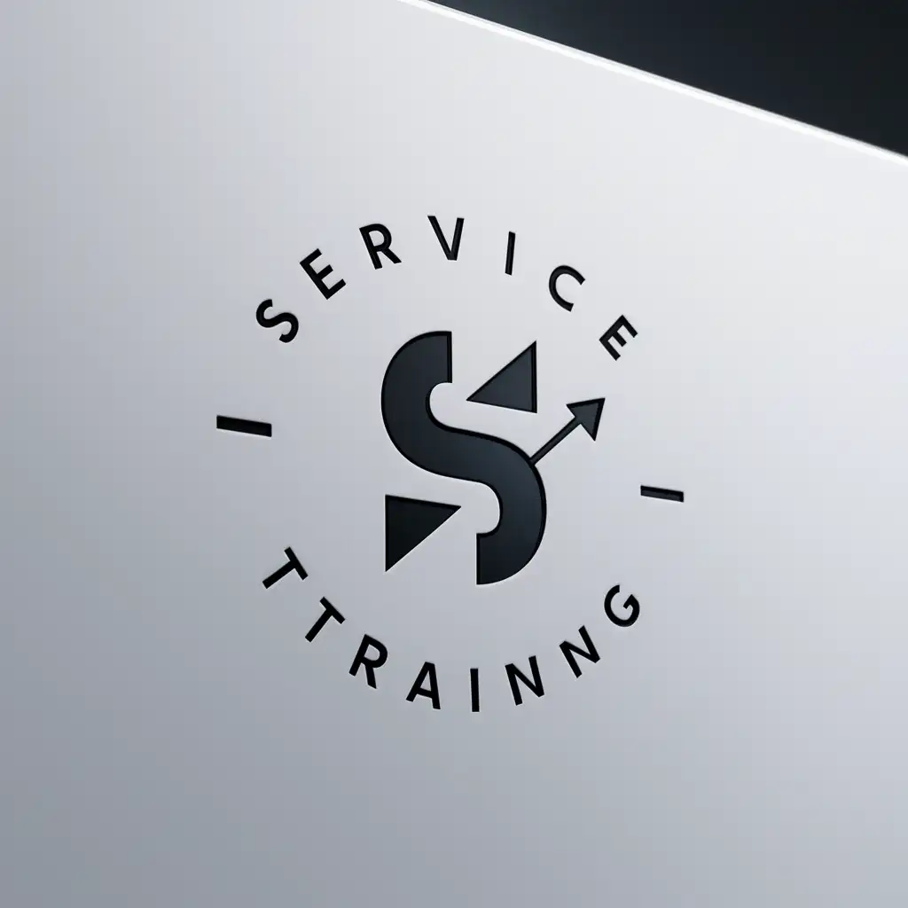 service training logo，white background