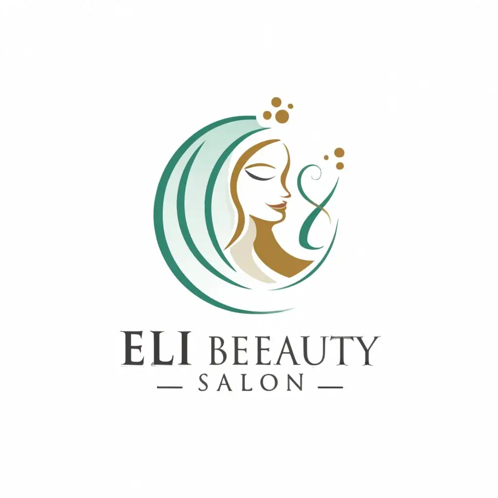 a logo design,with the text "Eli beauty salon", main symbol:Woman hair styling, relax, massage, hijama,Moderate,be used in Beauty Spa industry,clear background