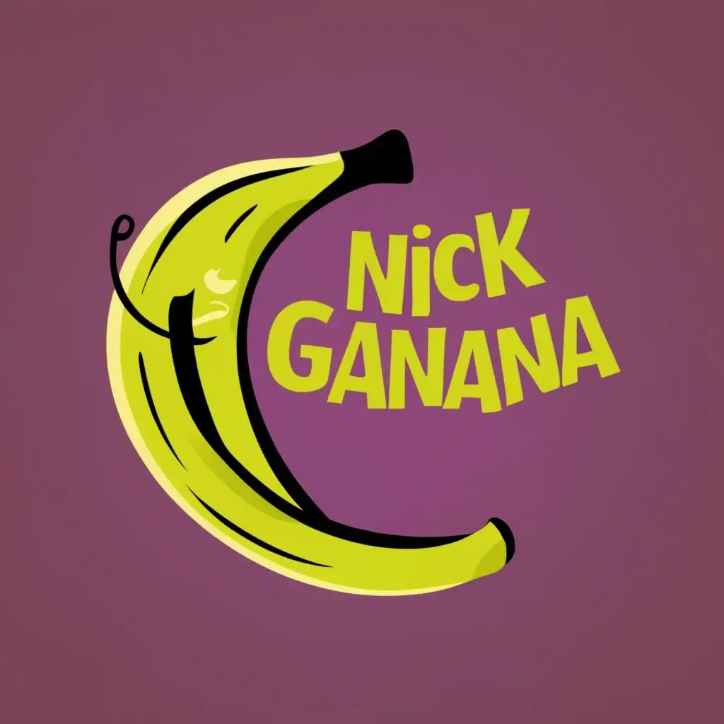 LOGO-Design-for-Nick-Ganana-Vibrant-Banana-Imagery-with-Typography-for-Entertainment-Industry