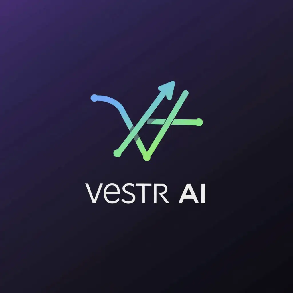 a logo design,with the text "Vestr AI", main symbol:Letter V styled like a graph with arrow and word "Vestr AI",Moderate,be used in Finance industry,clear background