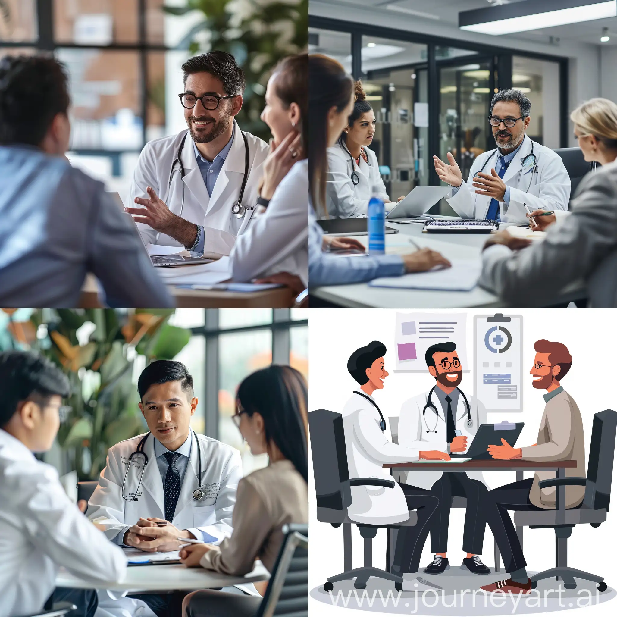 Doctor-Meeting-IT-Professionals-in-Modern-Office-Setting