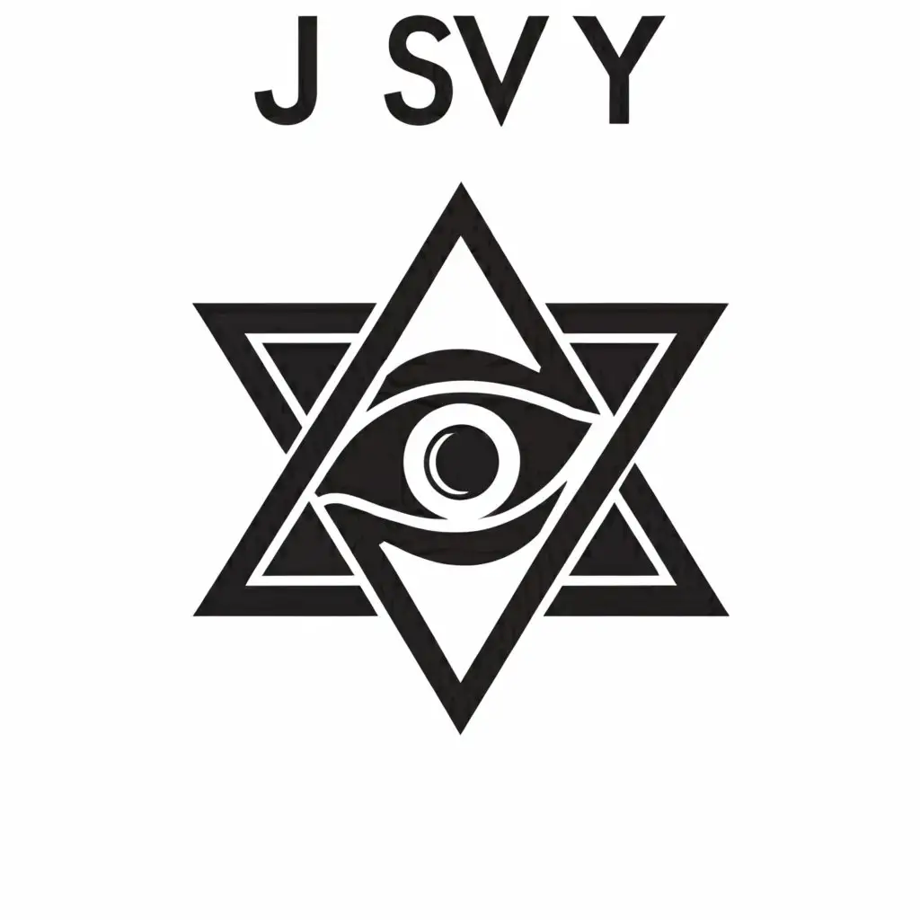 a logo design,with the text "JSVY", main symbol:Conspiracy, illuminati, freemasonry, masonic symbol, demonic,Minimalistic,clear background
