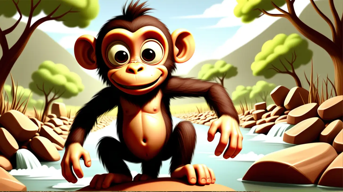 Enchanting Adventure Toto Monkey Explores the Dry River in Kids Story Video Thumbnail