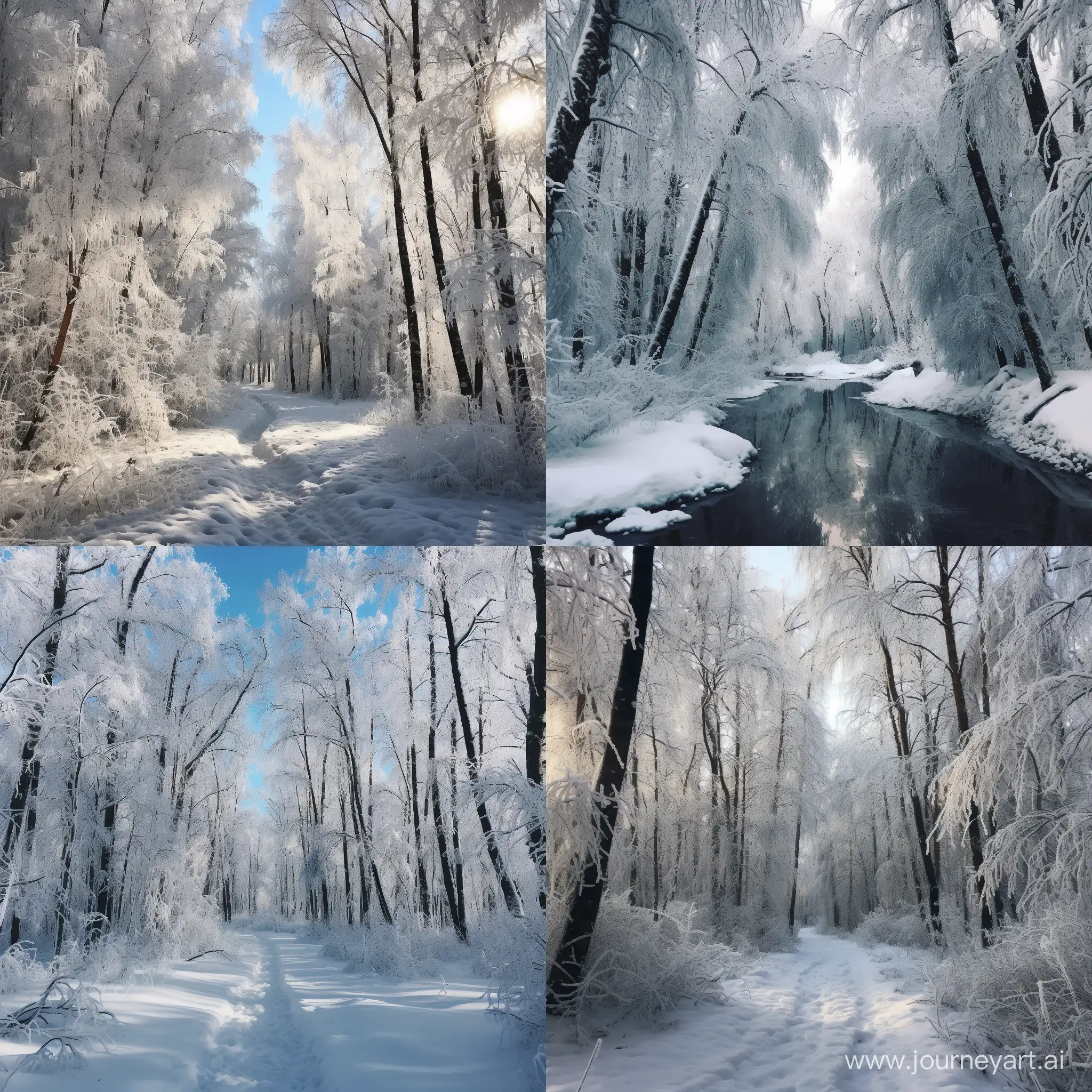 Фото красивого зимнего леса в России, сделанное на телефон