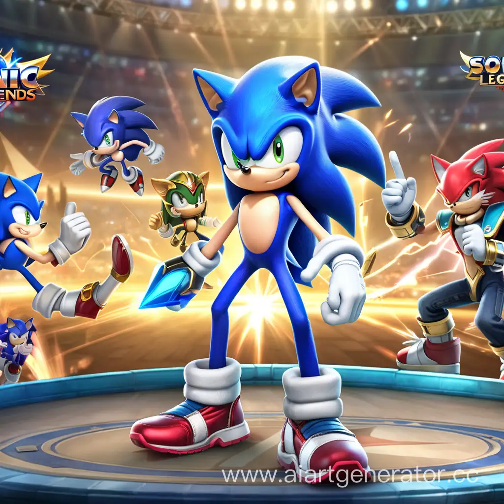 sonic на фоне игры mobile legends