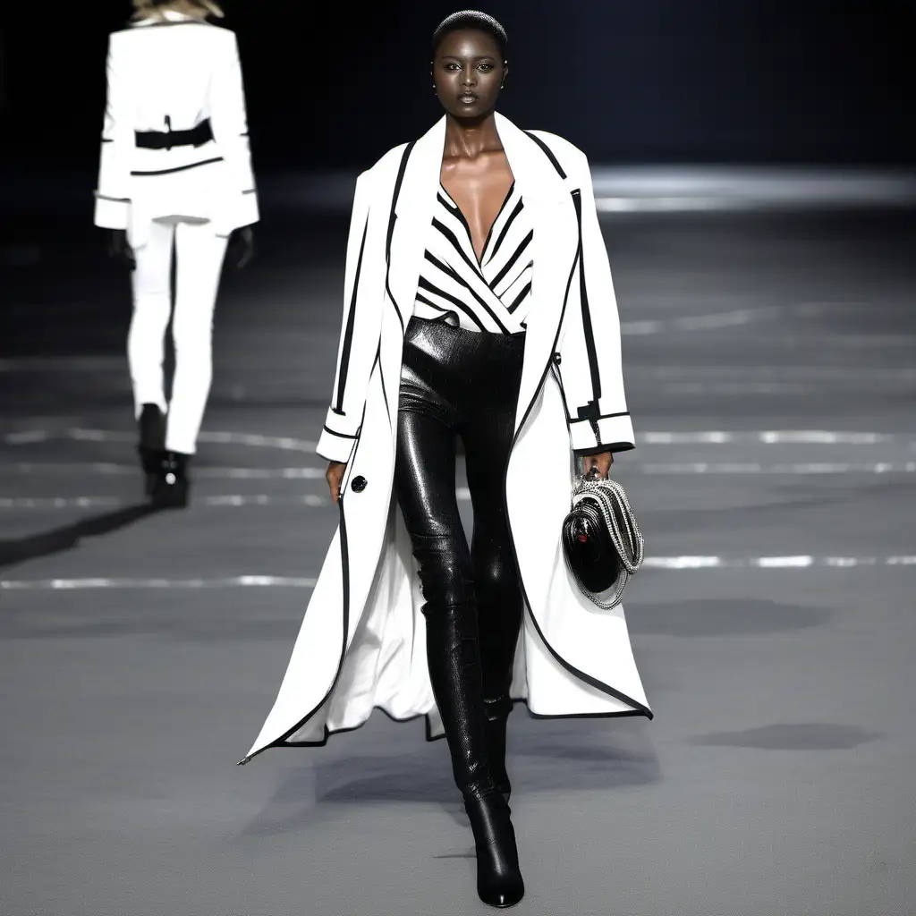 Elegant Black and White Fashion on Stylish Runway