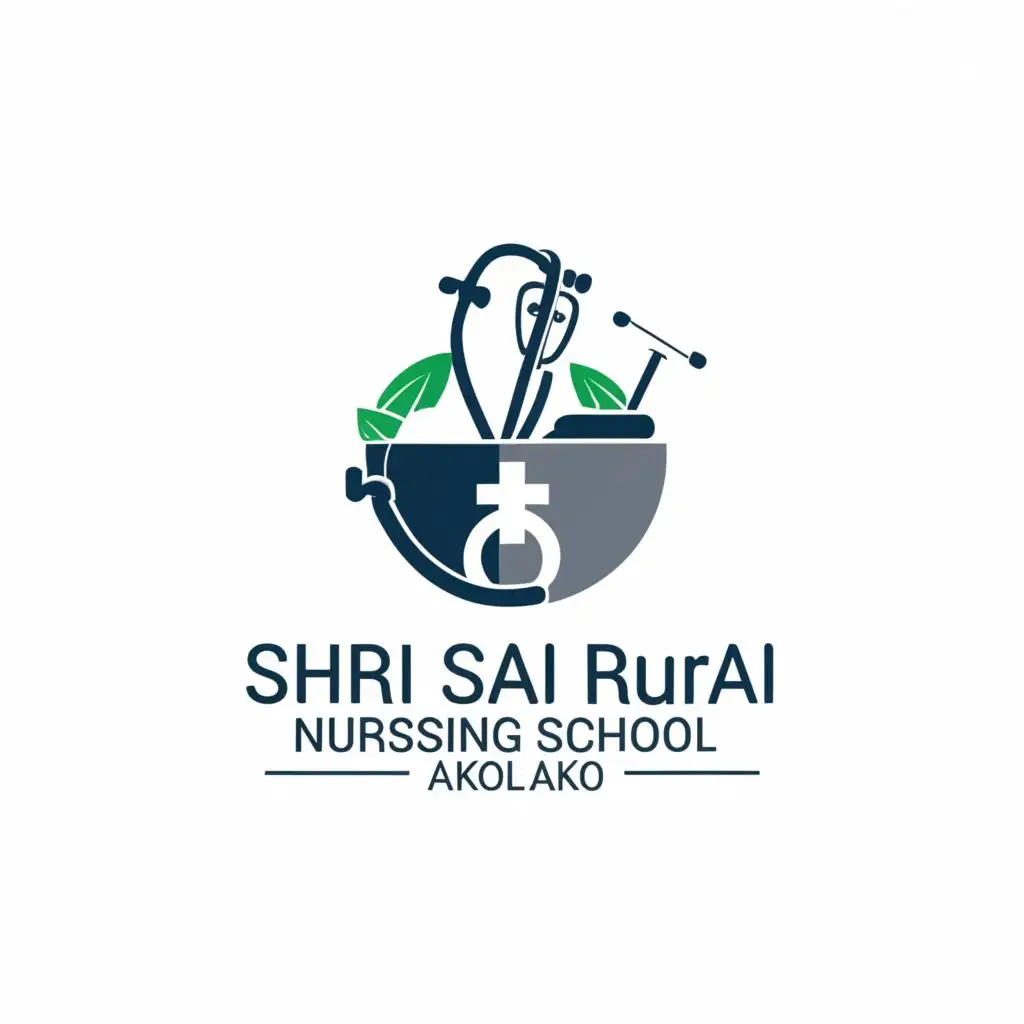 a logo design,with the text "Shri Sai Rural Nursing School, Akol", main symbol:Health ,College,Moderate,be used in Education industry,clear background