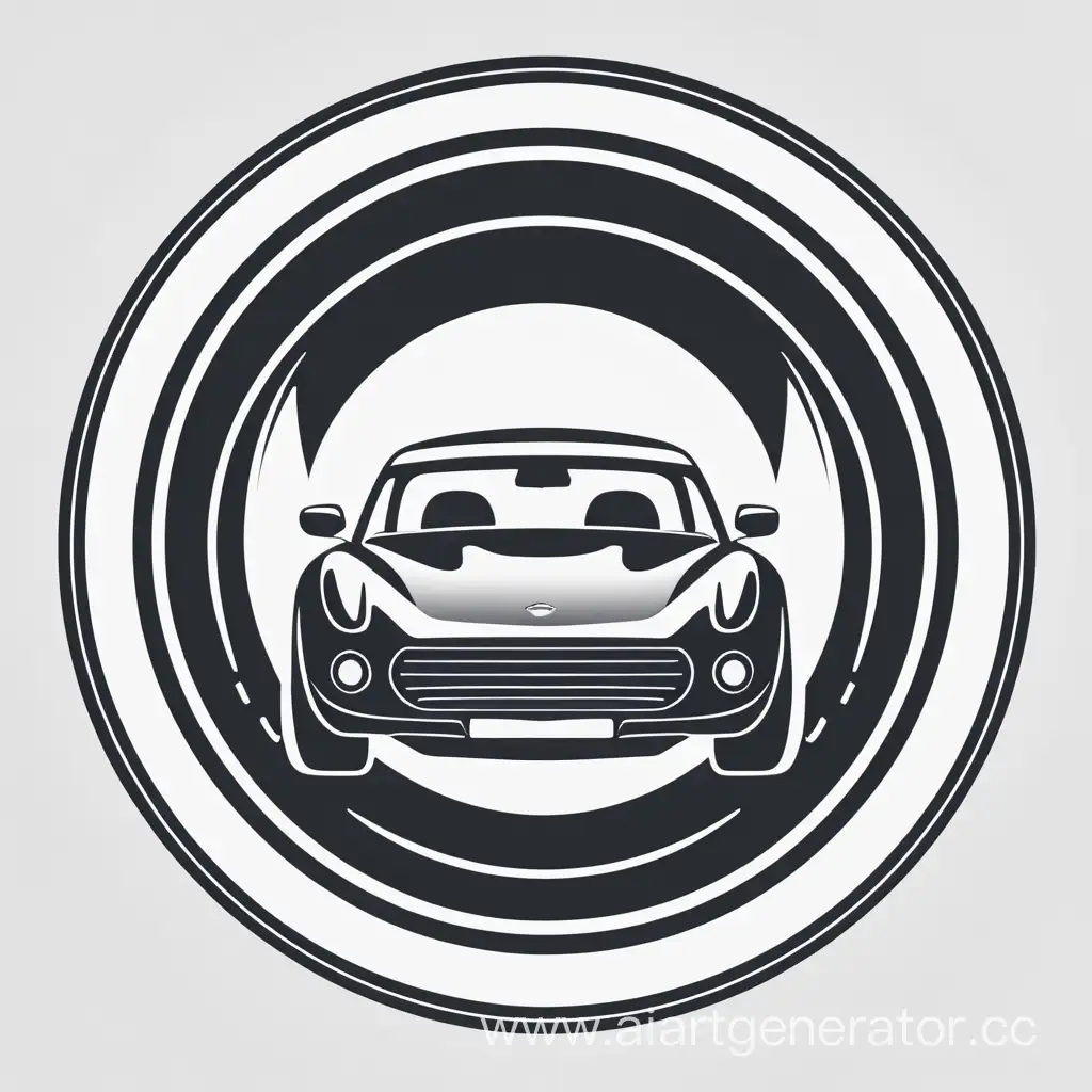 Круглый логотип с автомобилем внутри