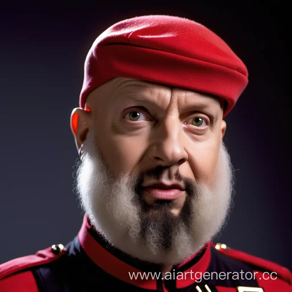 Bearded-Bald-Red-Dwarf-Wearing-a-Luxurious-Red-Cap