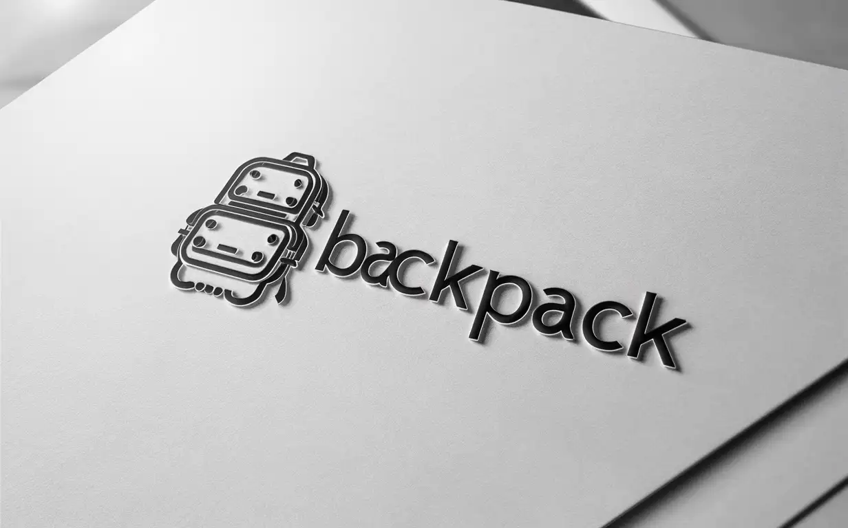 Logo: creative backpack attached to the word backpack
Background: white