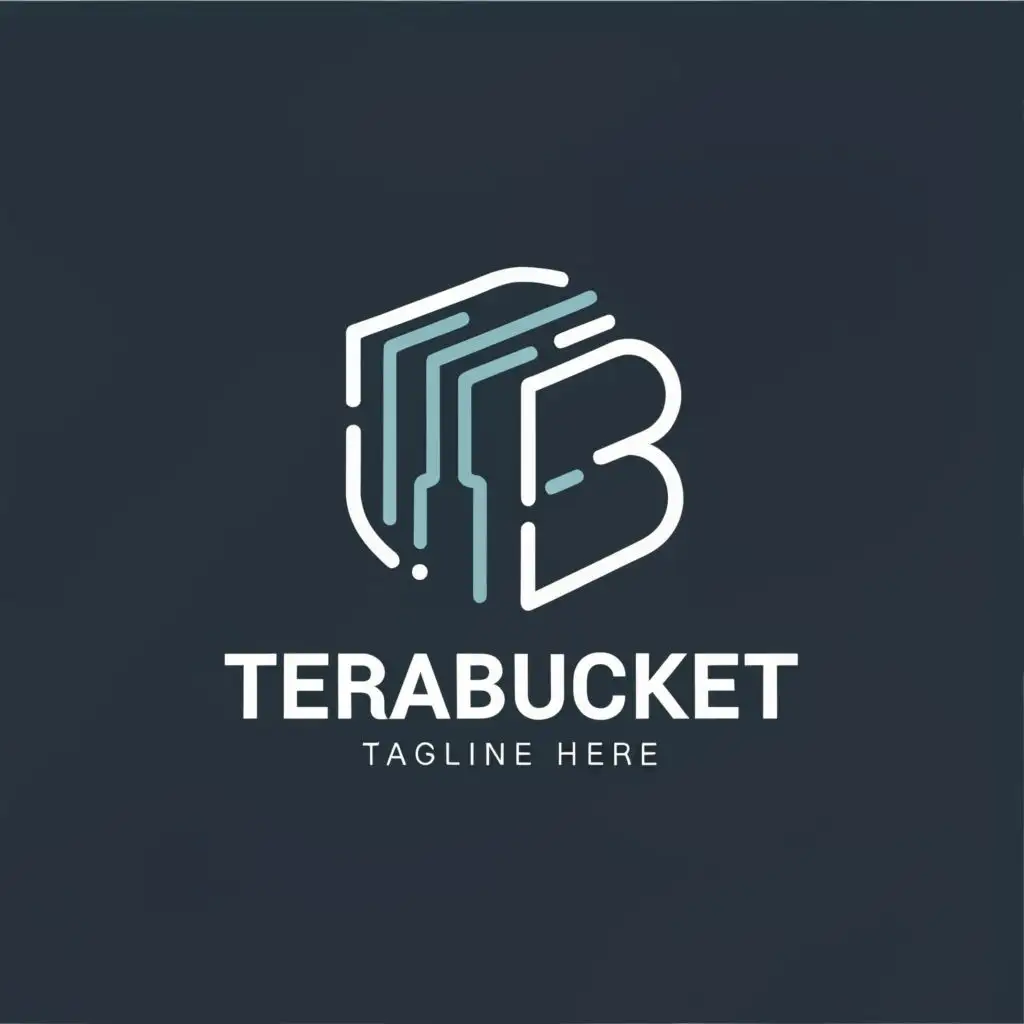 logo, letter TB with white color, with the text "TeraBucket", typography, be used in cloud industry