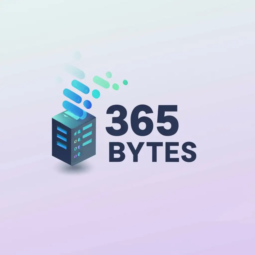 a logo design,with the text "365 bytes", main symbol:computer,Moderate,clear background
