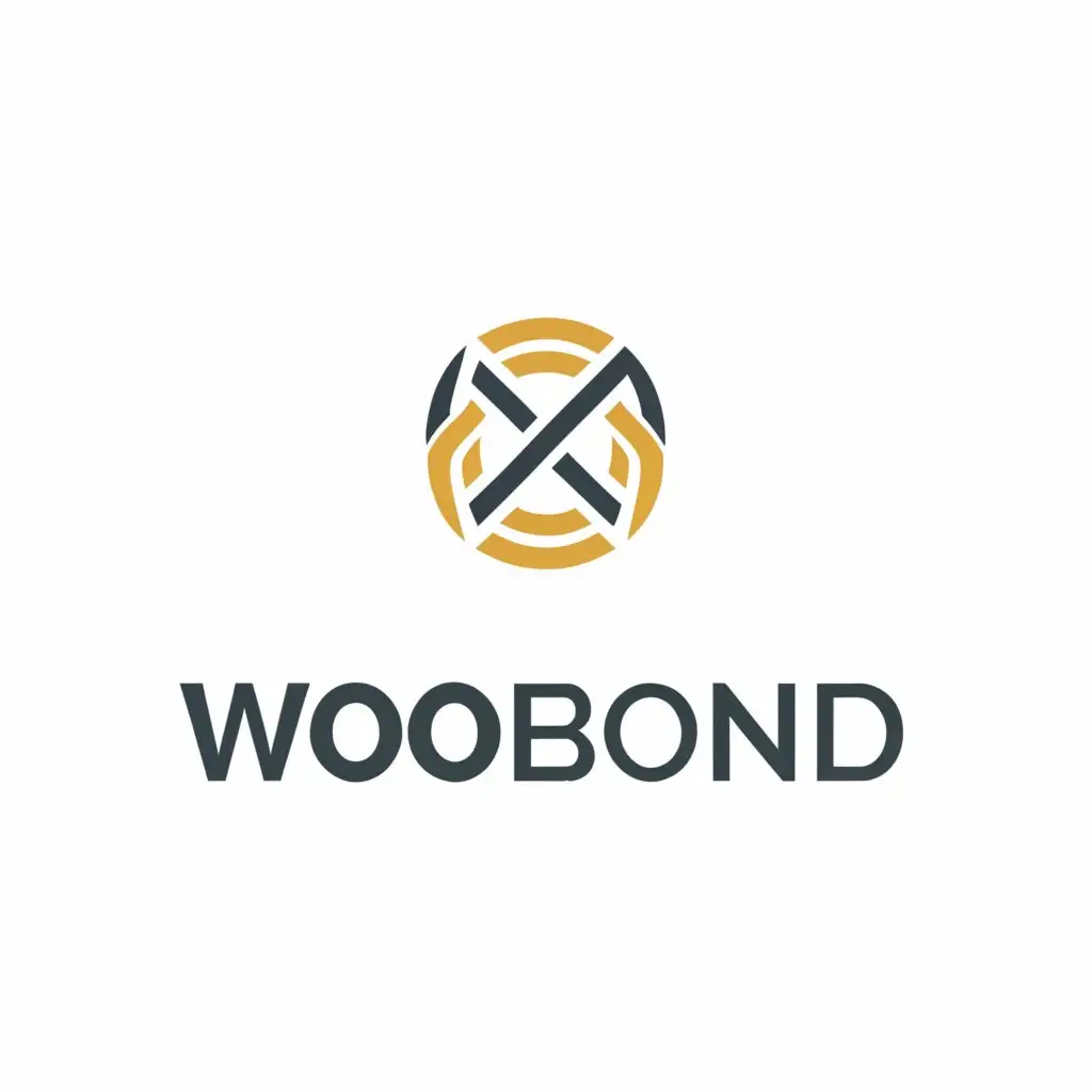 a logo design,with the text "WOOBOND", main symbol:The WooBond logo is a simple yet powerful representation of the connection between employers and temporary workers. It consists of two main elements: \r\nA knot or link symbolizing the connection and interaction between the two parties.\r\nAn arrow pointing upwards to symbolize growth, progress, and the rise of opportunities.\r\nThe entire logo is designed to evoke a sense of trust, professionalism, and efficiency in the field of temporary recruitment.,complex,clear background\r\n