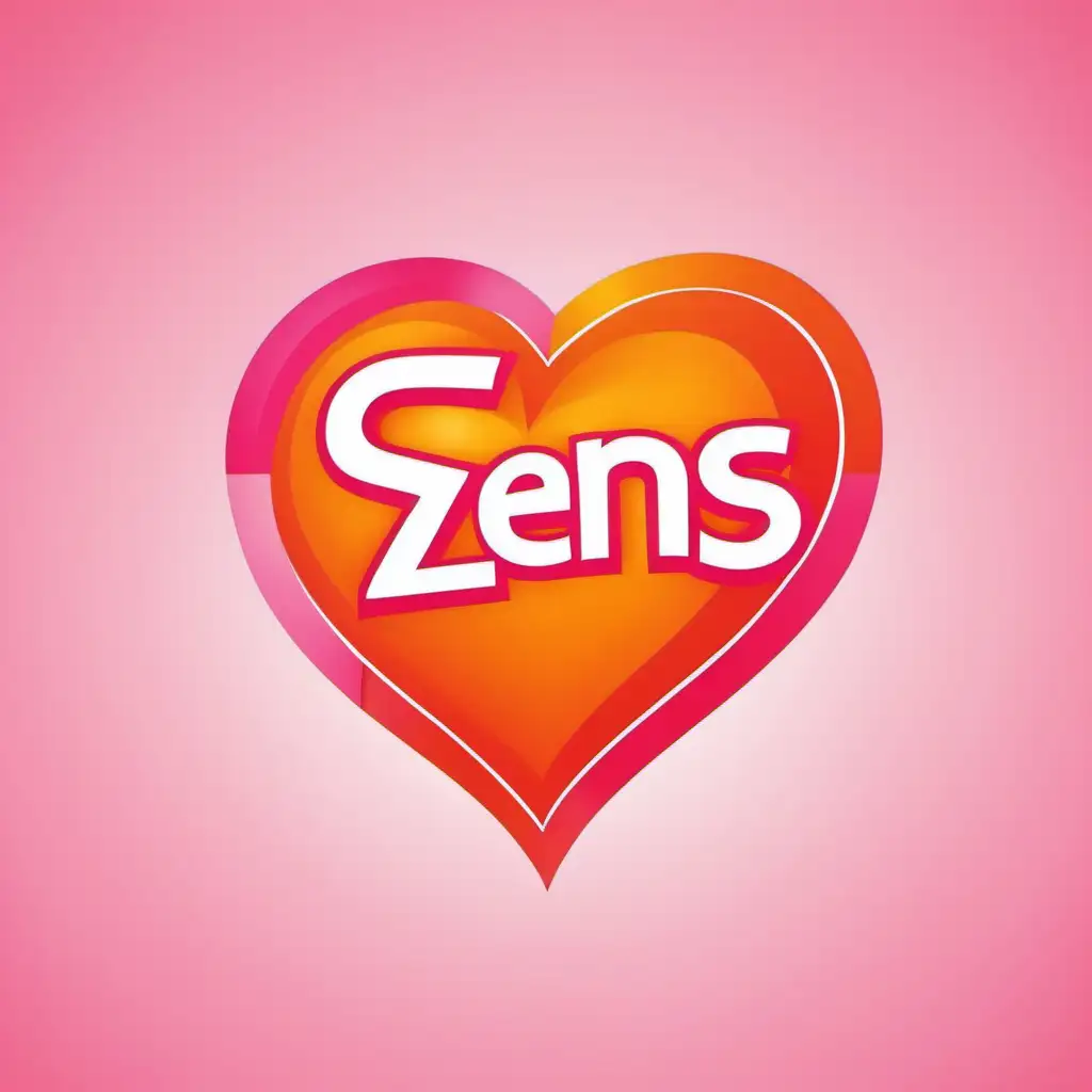 Vibrant HeartShaped Logo in SzenS Orange Pink and Yellow Colors