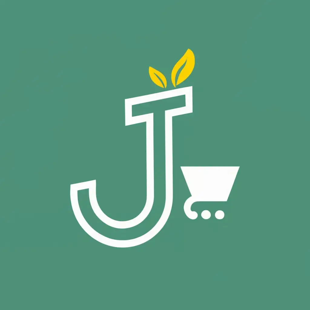 logo, market, with the text "letter J , and cart", typography, be used in Entertainment industry