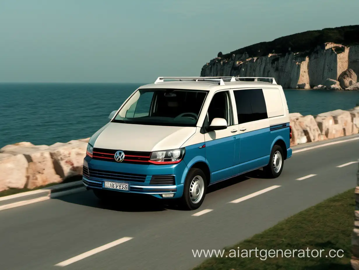 Volkswagen-Transporter-Driving-Along-the-French-Coast