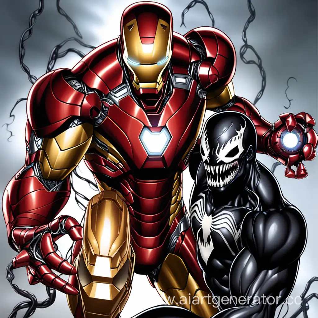 Iron-Man-and-Venom-Epic-Battle-Art