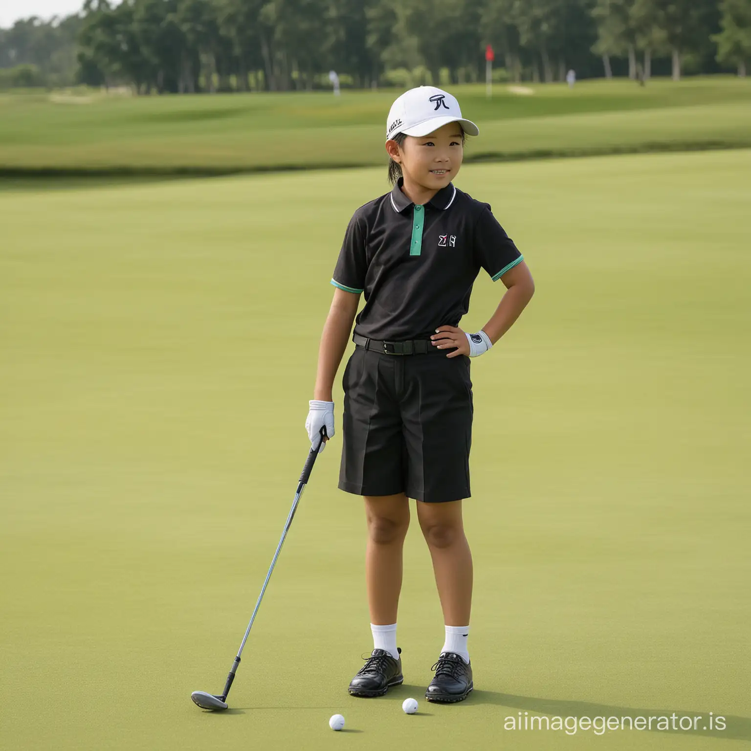 small asian golfer