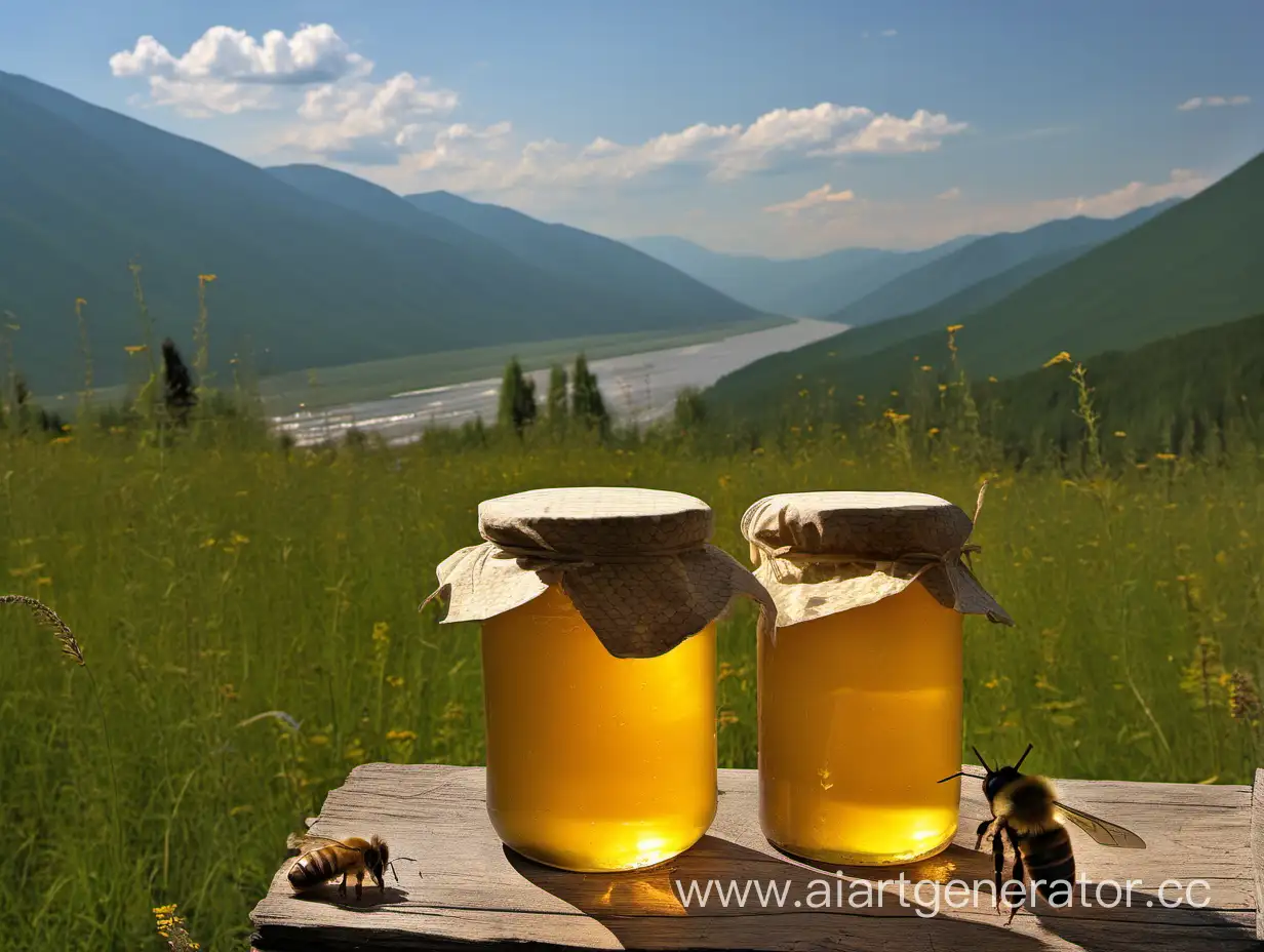 мёд, самогон, пчёлы, горы, алтай, лето