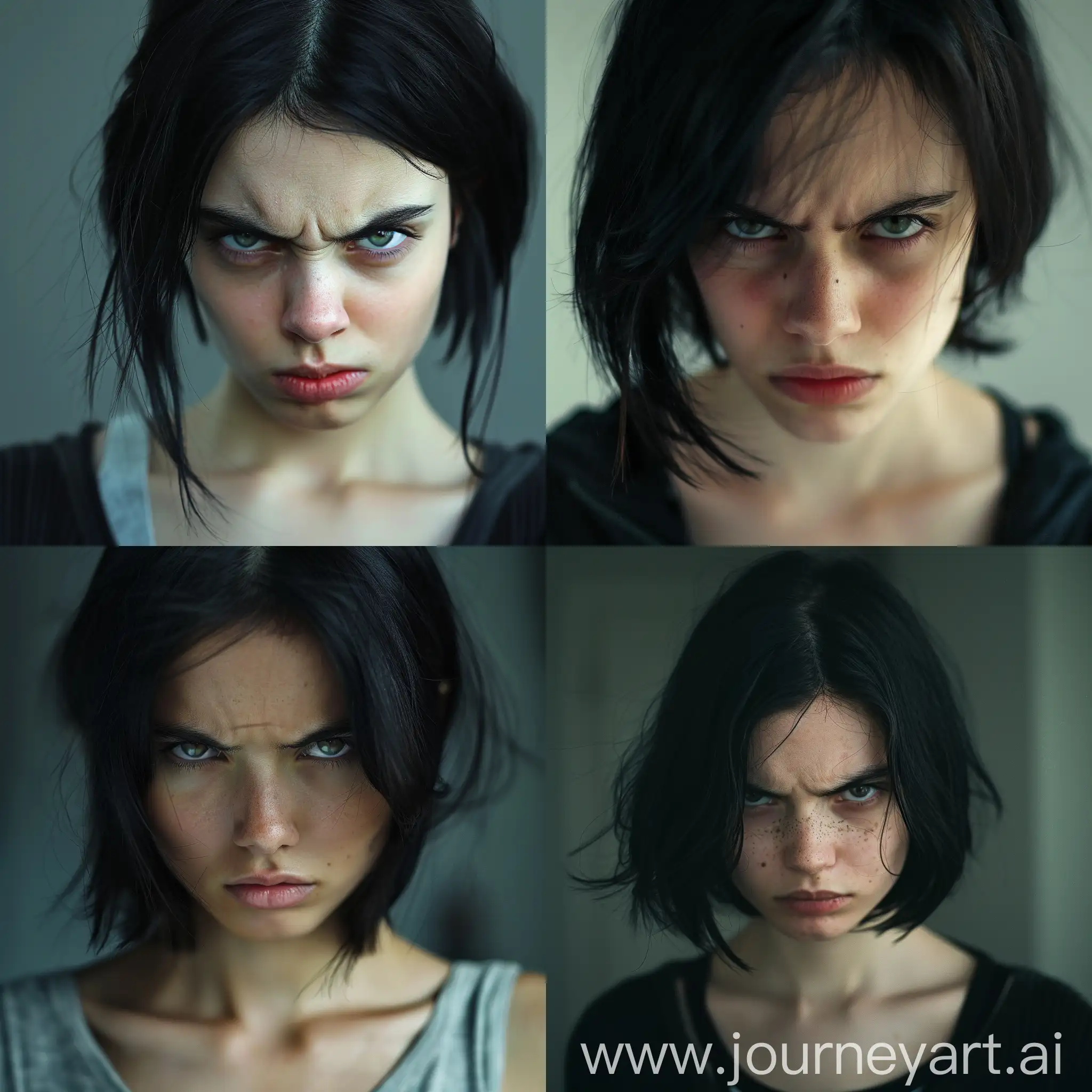 Fierce-BlackHaired-Woman-Expressing-Anger